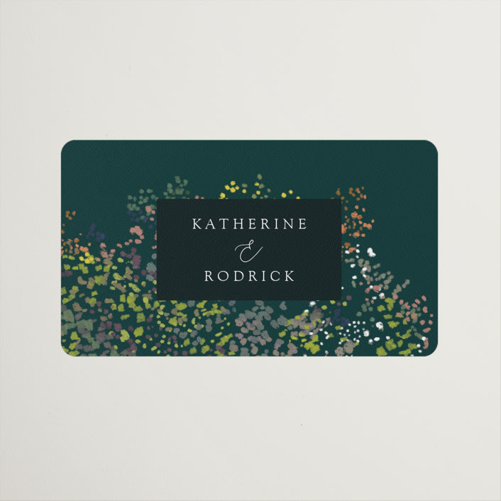 "By the Creek" - Wedding Favor Stickers in Emerald by Becky Nimoy - Front