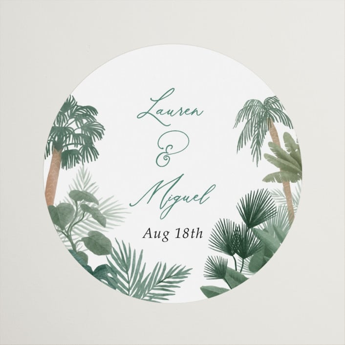 "The Greenhouse" - Wedding Favor Stickers in Seagreen by Elly - Front