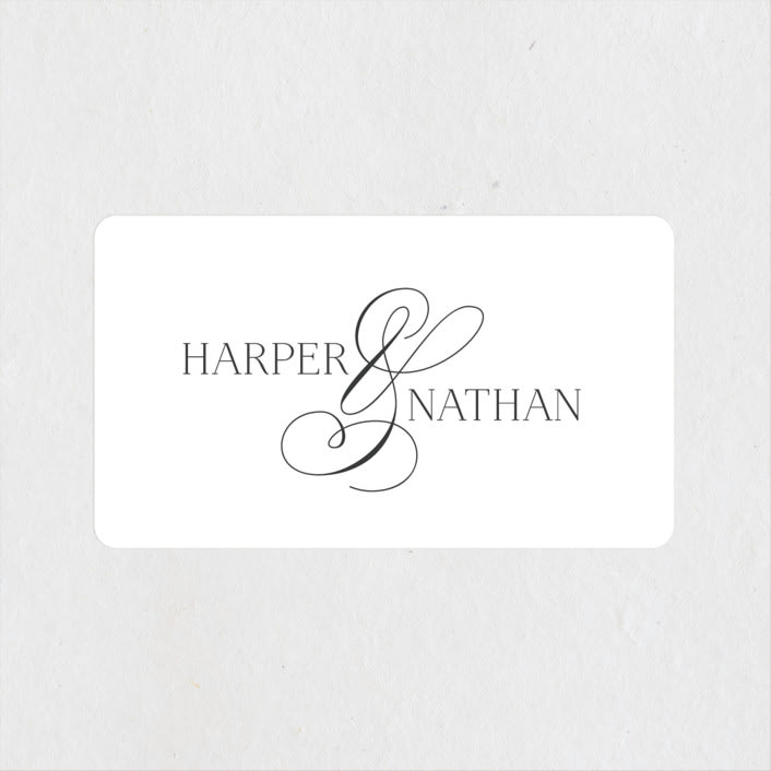 "Fantasia" - Wedding Favor Stickers in Sugar by Jessica Williams - Front
