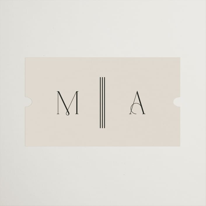 "Misha" - Wedding Favor Stickers in Latte by Kristie Kern - Front