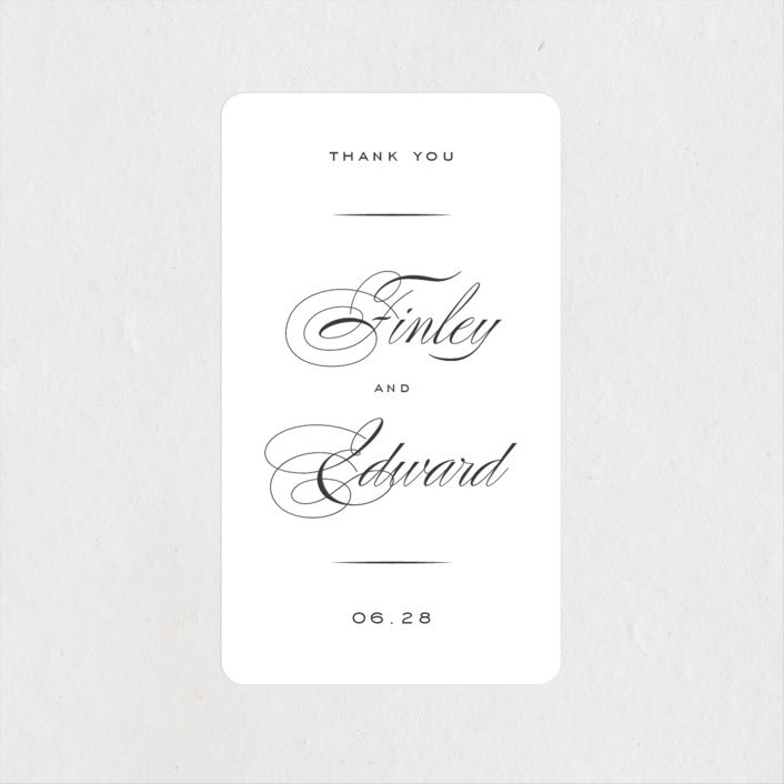 "Vow" - Wedding Favor Stickers in Tuxedo by Leah Bisch - Front