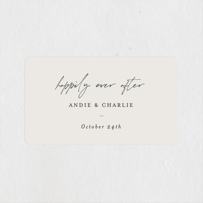 "Happily Ever After" - Wedding Favor Stickers in Buff by Sara Hicks Malone - Front