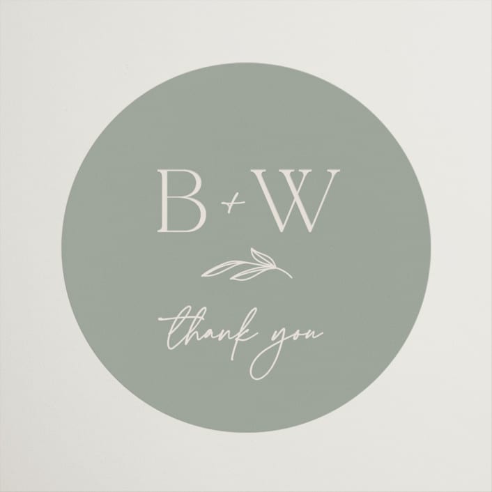 "Soft Arch" - Wedding Favor Stickers in Sage by Erica Krystek - Front