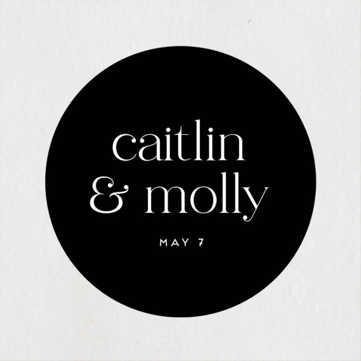 "Split Line" - Wedding Favor Stickers in Black Tie by Amy Payne - Front