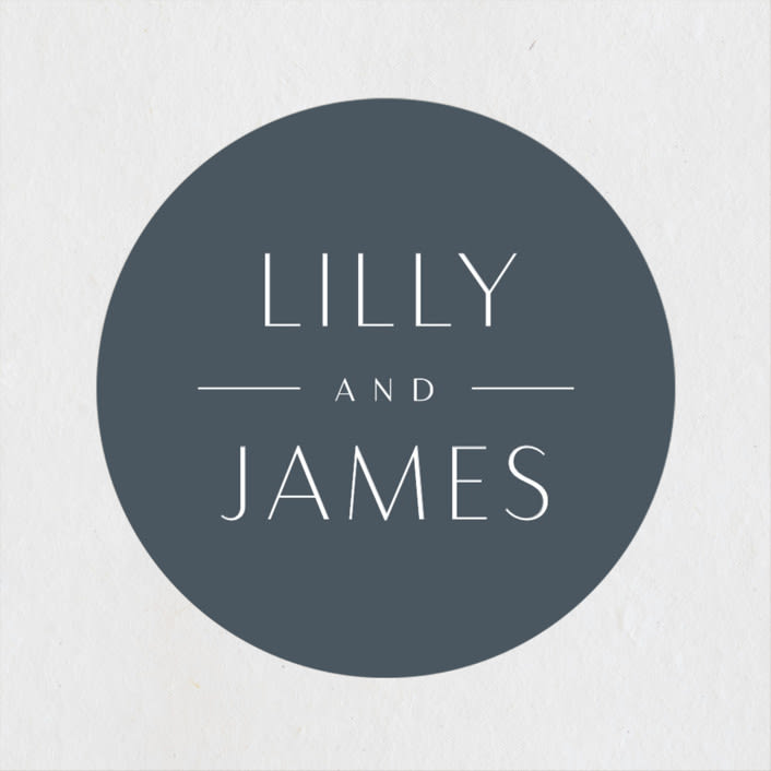 "Regal" - Wedding Favor Stickers in Marine by Lauren Chism - Front