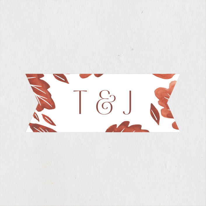 "Watercolor Fallen Leaves" - Wedding Favor Stickers in Copper by Katharine Watson - Front