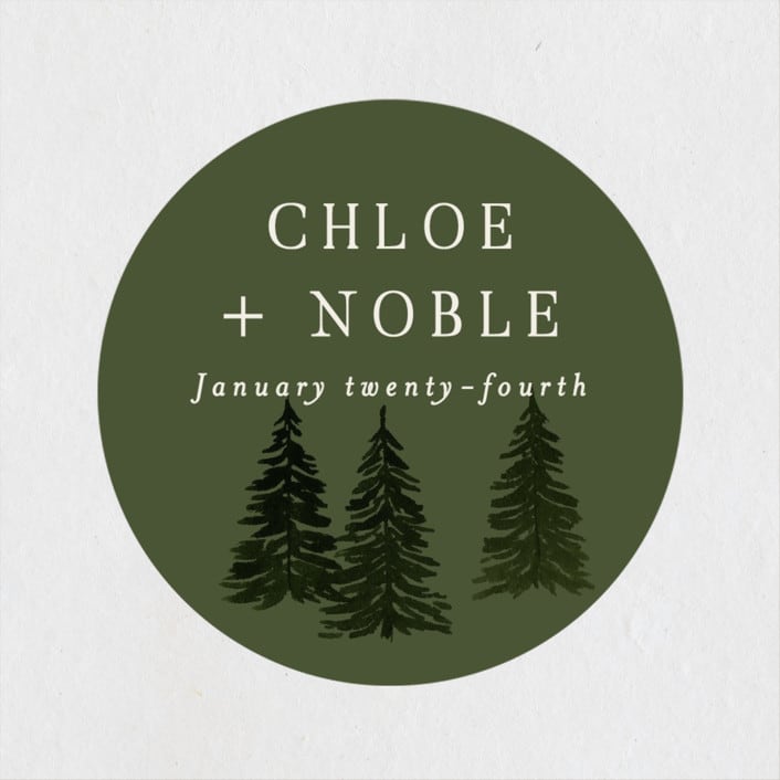 "Into the Forest" - Wedding Favor Stickers in Cream by Alethea and Ruth - Front