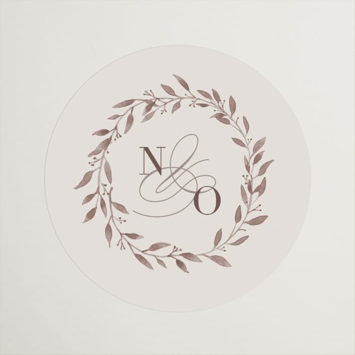 "Delicate monogram" - Wedding Favor Stickers in Ecru by Hooray Creative - Front