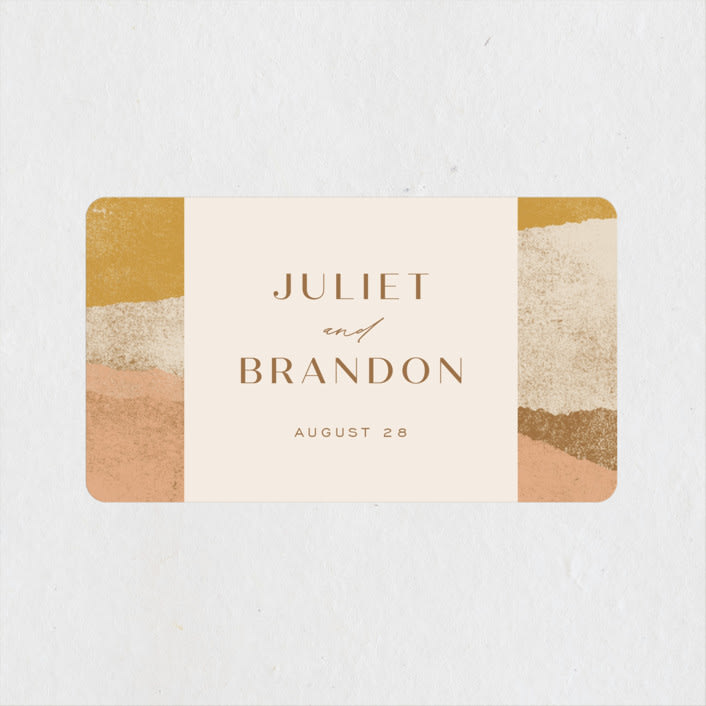 "Rustic Union" - Wedding Favor Stickers in Sunset by Michelle Taylor - Front