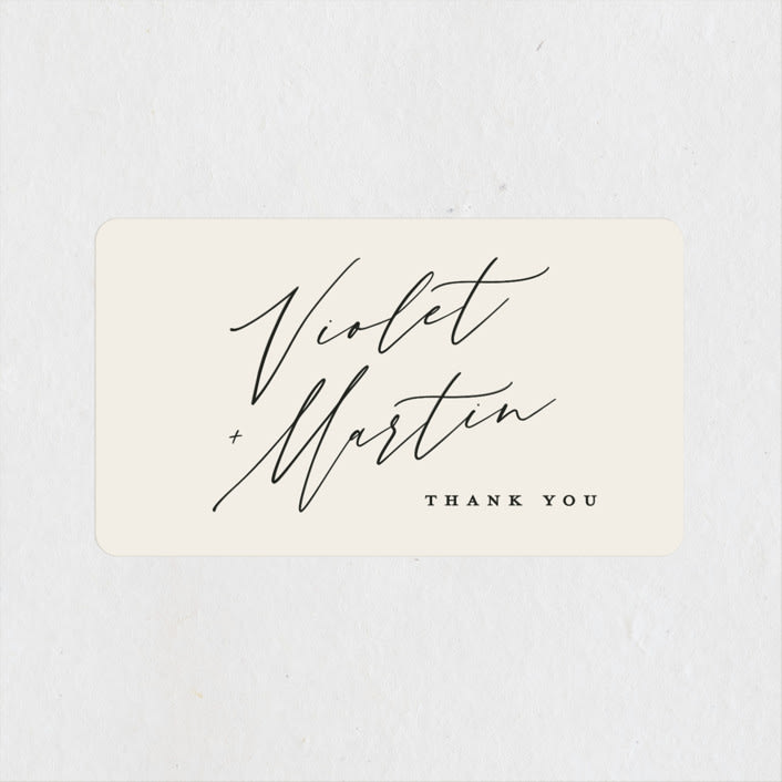 "Violet " - Wedding Favor Stickers in Linen by Kelly Schmidt - Front