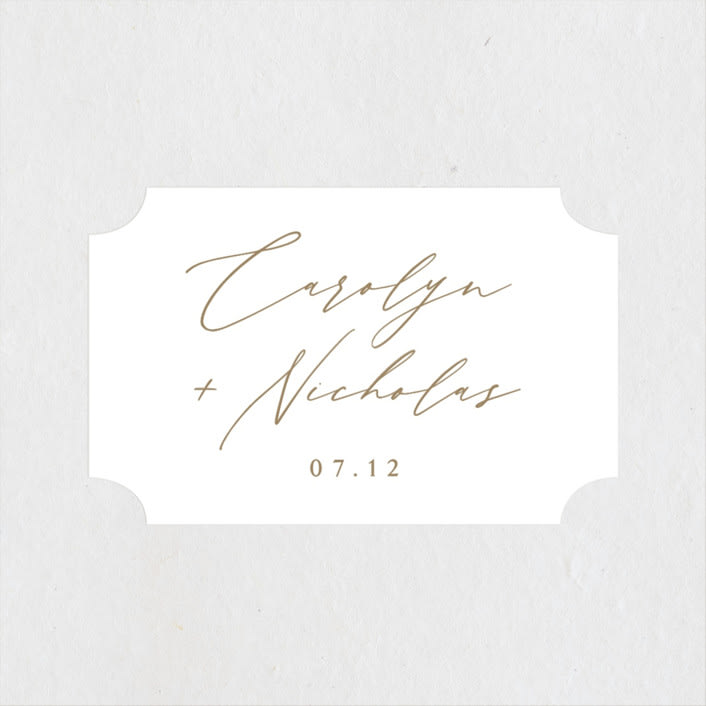 "Napa" - Wedding Favor Stickers in Golden by Kelly Schmidt - Front