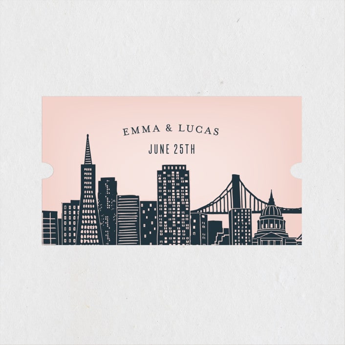 "Big City" - Wedding Favor Stickers in Blush by Hooray Creative - Front