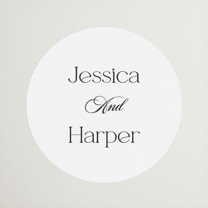 "Modern Romance" - Wedding Favor Stickers in Obsidian by Jennifer Postorino - Front
