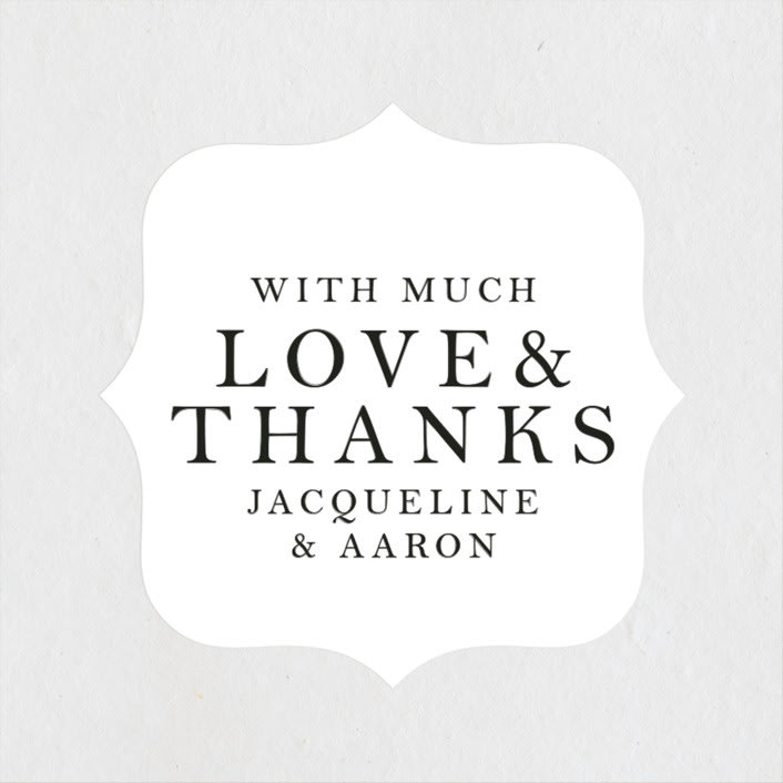 "Sophistotype" - Wedding Favor Stickers in Sea Salt by Snow and Ivy - Front