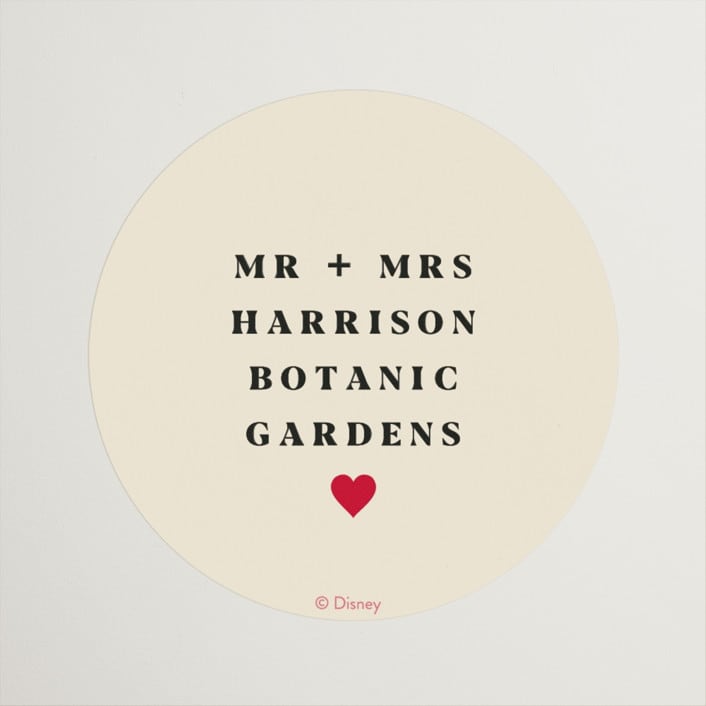 "Pair of Hearts from Disney's Alice In Wonderland" - Wedding Favor Stickers in Ruby by Baumbirdy - Front