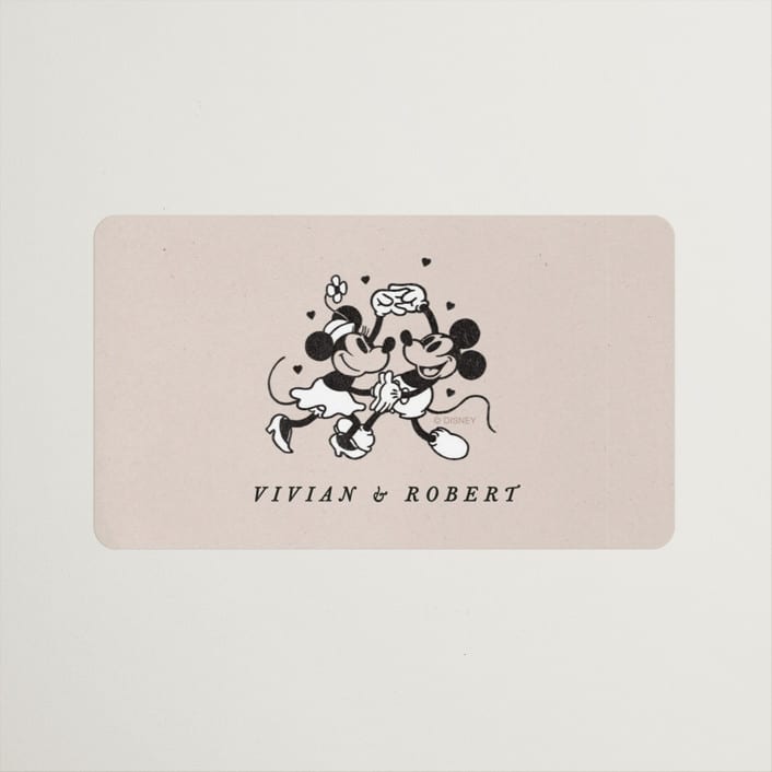 "Disney's Retro Mickey Mouse and Minnie Mouse" - Wedding Favor Stickers in Retro by Sumak Studio - Front