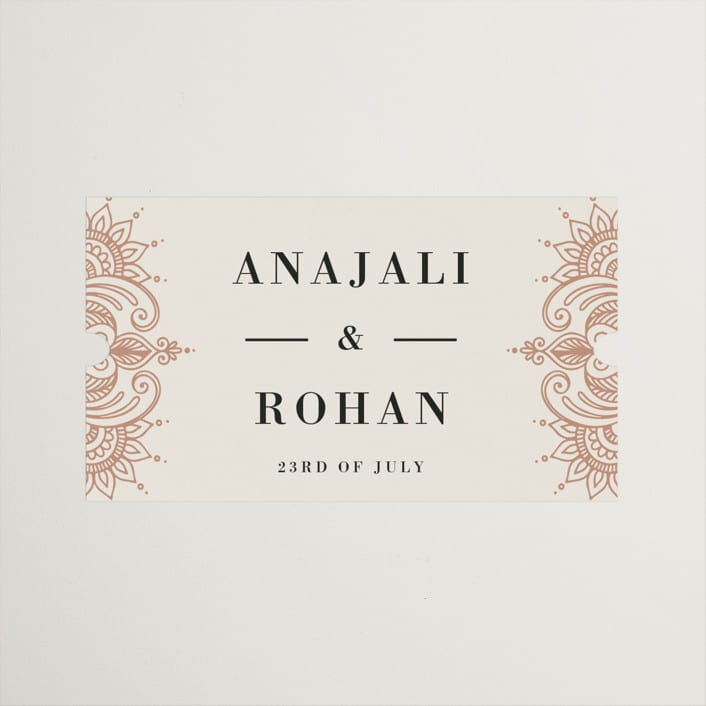 "Mandala Corners" - Wedding Favor Stickers in Peony by Oma N. Ramkhelawan - Front