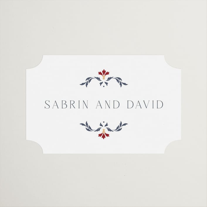 "Islamic Arch" - Wedding Favor Stickers in Scarlet by Sabrin Deirani - Front