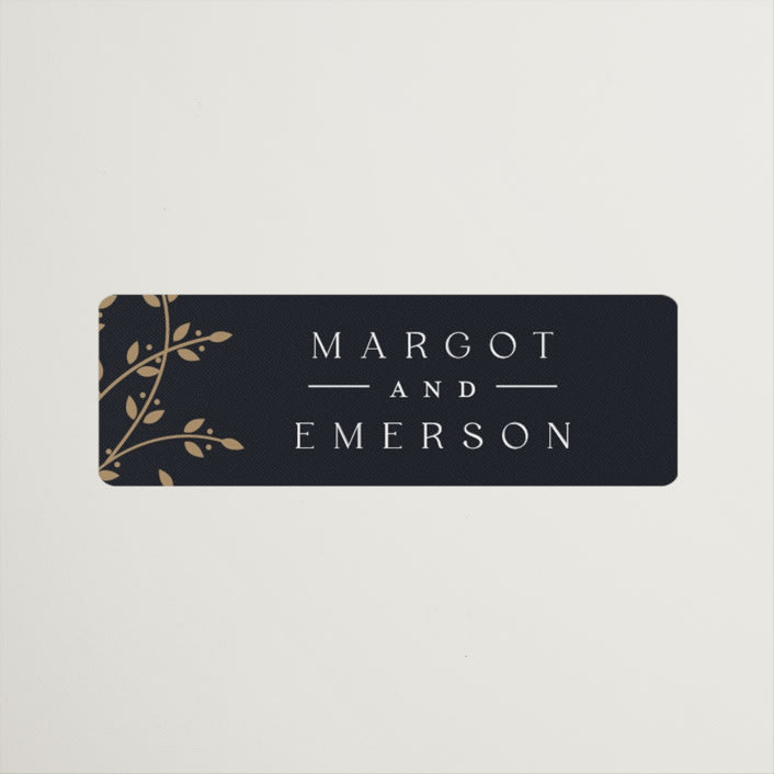 "Beautiful Chuppah" - Wedding Favor Stickers in Midnight by Ana de Sousa - Front
