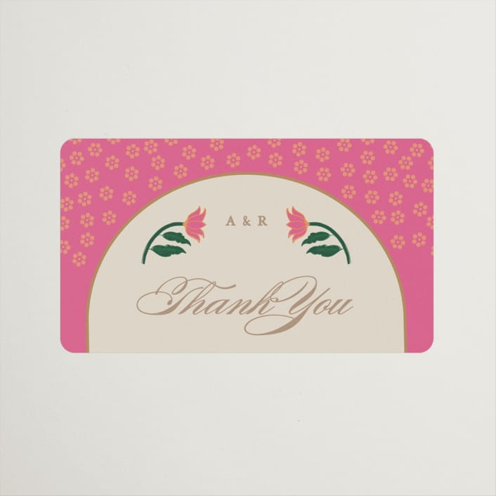 "Indian garden" - Wedding Favor Stickers in Pistachio by Creo Study - Front