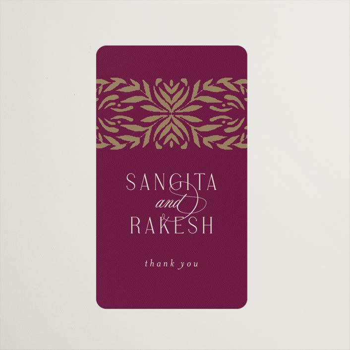 "Amber Palace" - Wedding Favor Stickers in Garnet by Chris Griffith - Front