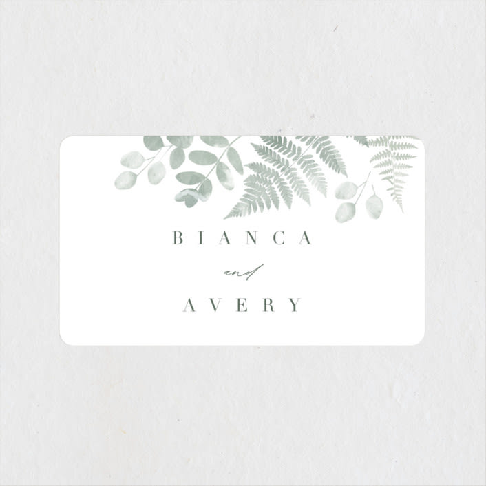 "Gilded Woodland" - Wedding Favor Stickers in Fern by Kristie Kern - Front