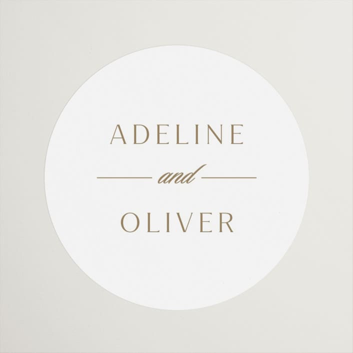 "Classic decorum" - Wedding Favor Stickers in Golden by Stacey Meacham - Front