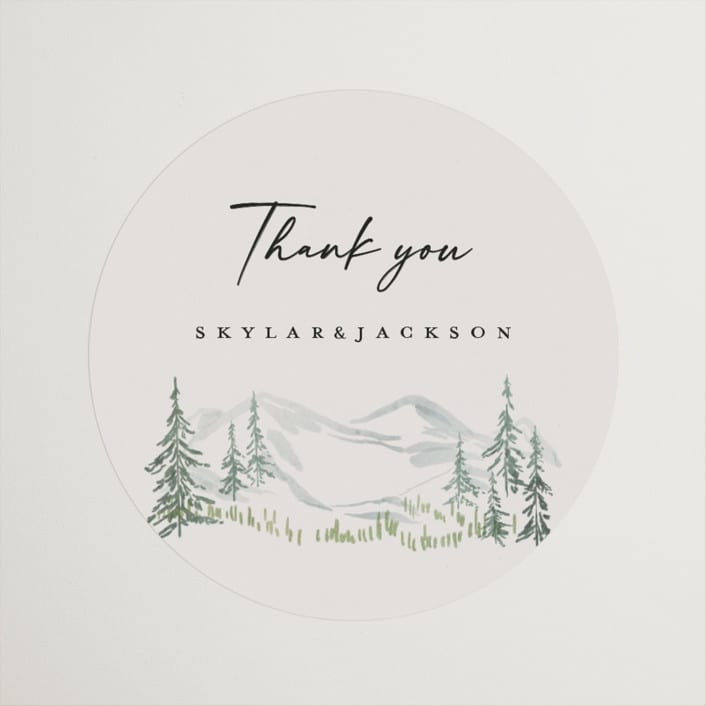 "Paradise" - Wedding Favor Stickers in Forest by Petra Kern - Front