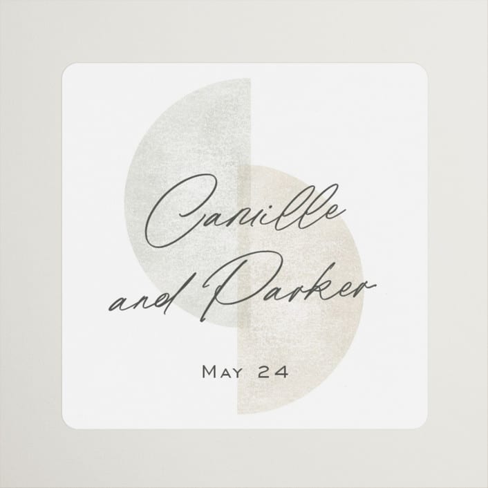 "Camille" - Wedding Favor Stickers in Stone by Jackie Crawford - Front