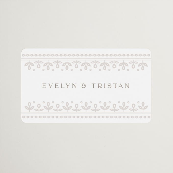 "Lace Trim" - Wedding Favor Stickers in Cream by Kristen Smith - Sticker