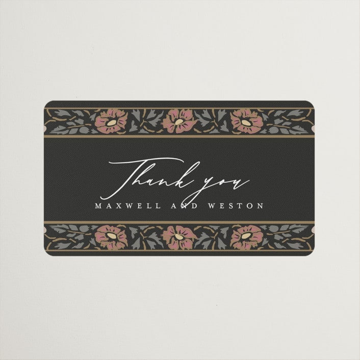 "Timeless Nature" - Wedding Favor Stickers in Ebony by Ana de Sousa - Front