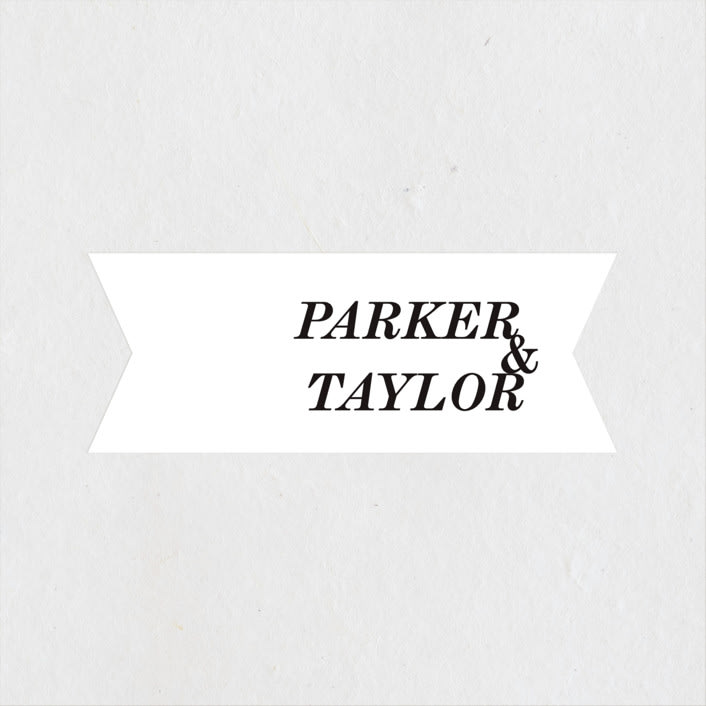 "Slanted" - Wedding Favor Stickers in Noir by Drango Design - Front
