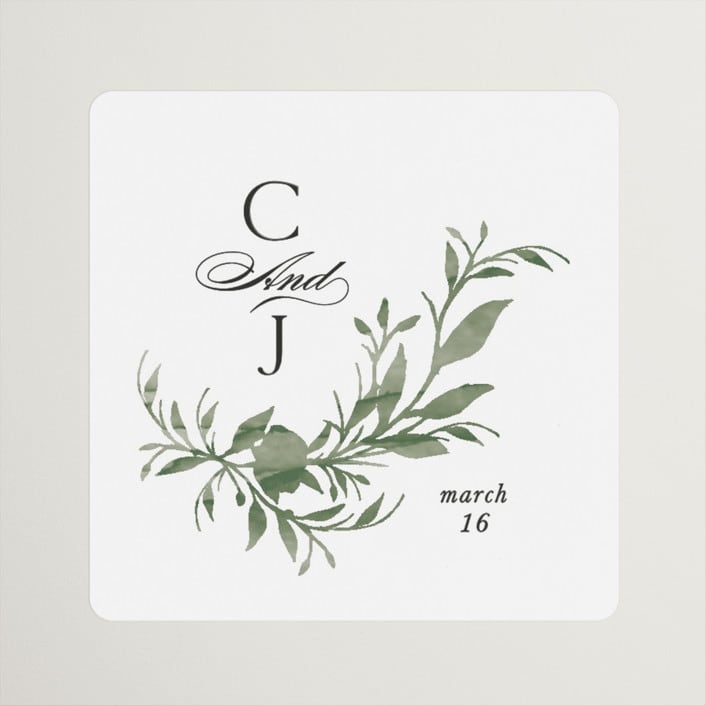 "Carolina" - Wedding Favor Stickers in Meadow by Melanie Kosuge - Front