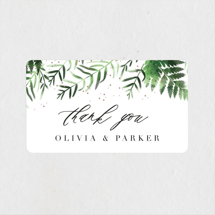 "Framed in Ferns" - Wedding Favor Stickers in Petal by Kristie Kern - Front