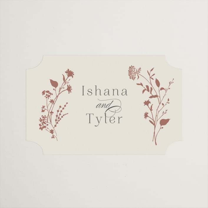 "Queen Anne's Lace" - Wedding Favor Stickers in Creme Brulee by Jennifer Wick - Front