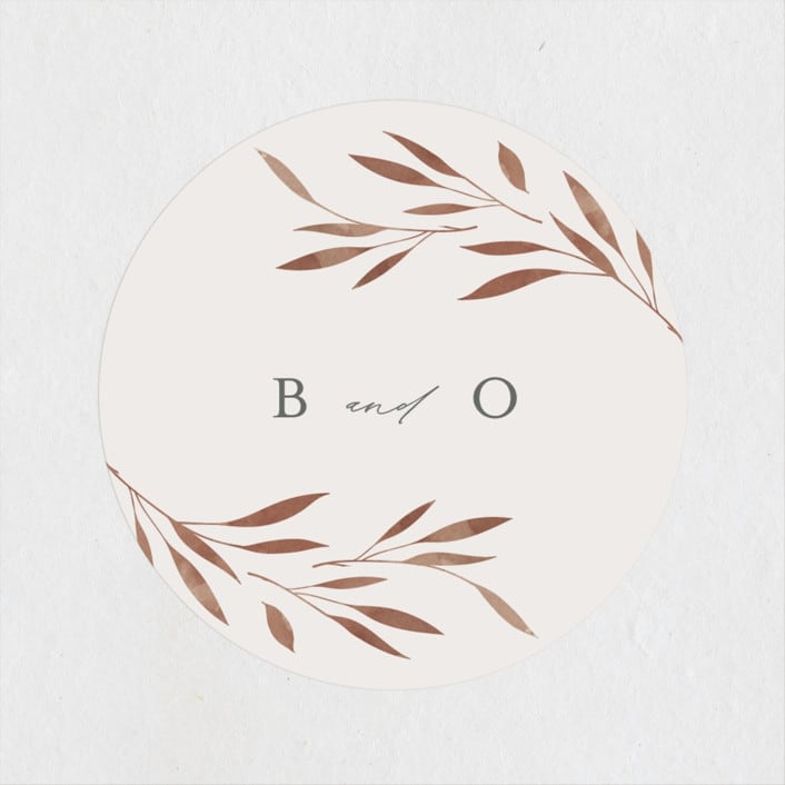"Lennox" - Wedding Favor Stickers in Harvest by Kristie Kern - Front
