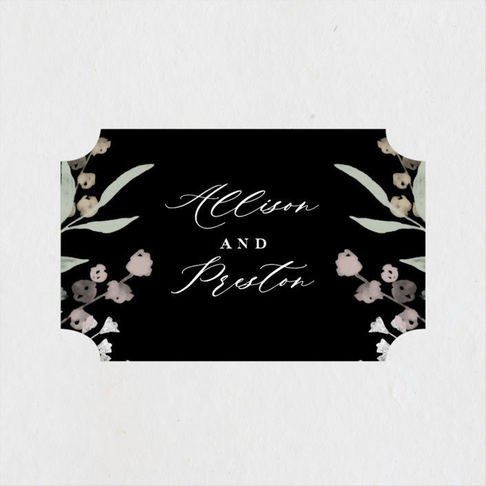 "Enchanted fields" - Wedding Favor Stickers in Noir by Jennifer Wick - Front