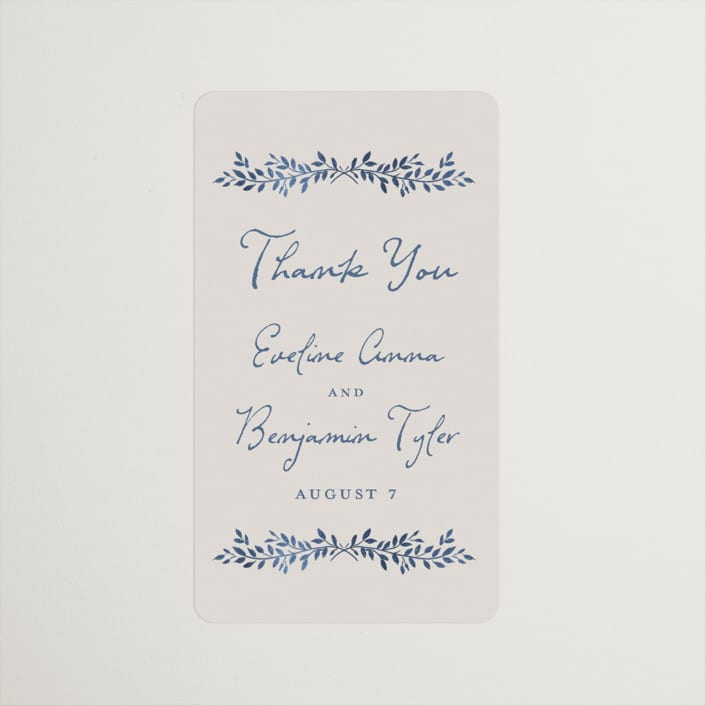 "Pavilion" - Wedding Favor Stickers in Navy by Petra Kern - Front