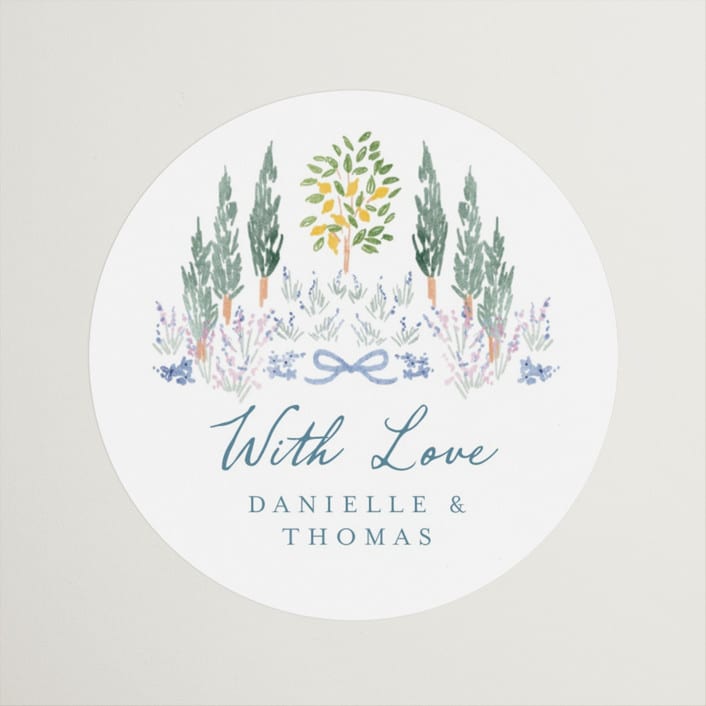 "Vineyard Love" - Wedding Favor Stickers in Summer by Petra Kern - Front