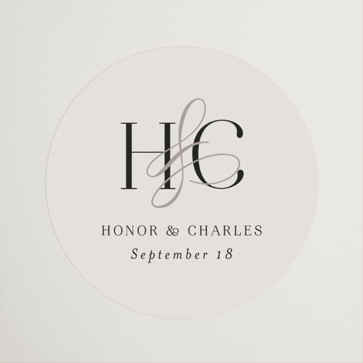 "HONOR" - Wedding Favor Stickers in Ivory by Melanie Kosuge - Front