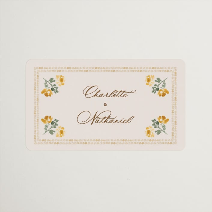"Tuileries" - Wedding Favor Stickers in Golden by Claudia Orengo - Front