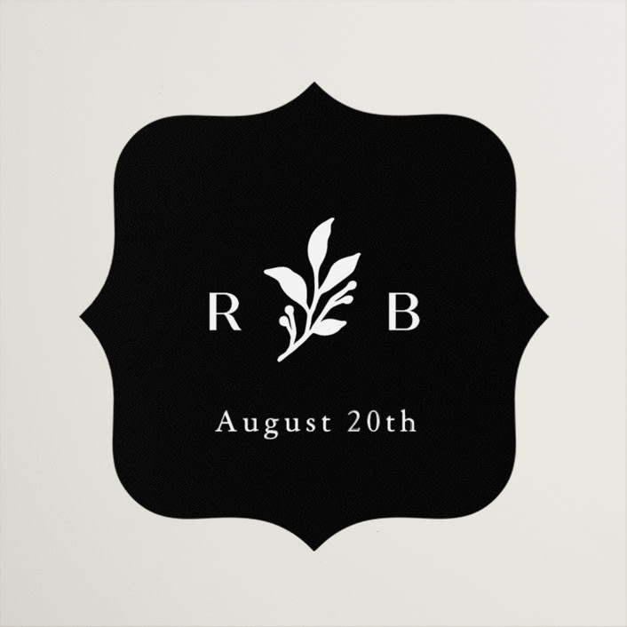 "Petite Sprig" - Wedding Favor Stickers in Black Dahlia by Olivia Raufman - Front