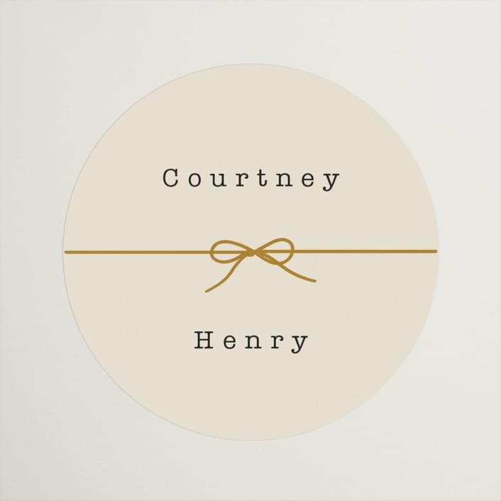 "Bow Tie" - Wedding Favor Stickers in Ivory by Baumbirdy - Front