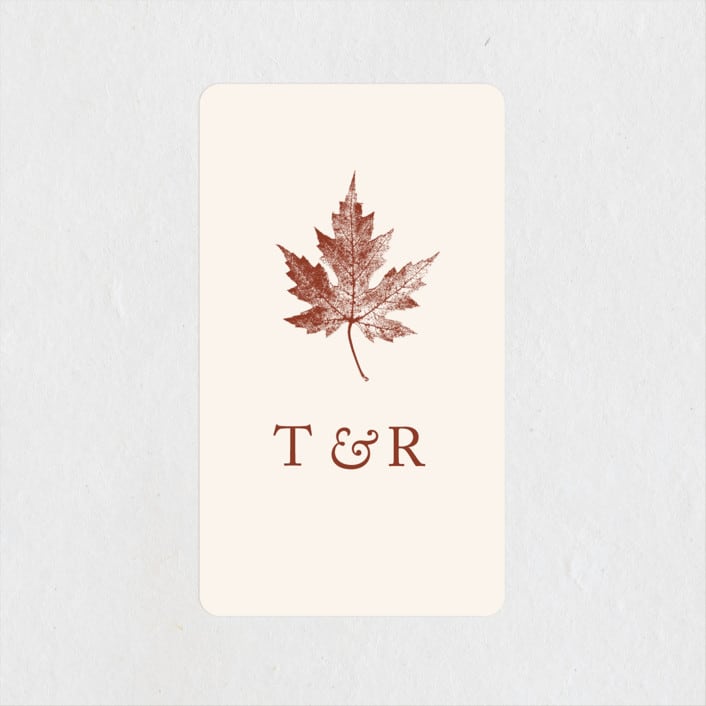 "Leaf Print" - Wedding Favor Stickers in Rust by Katharine Watson - Front