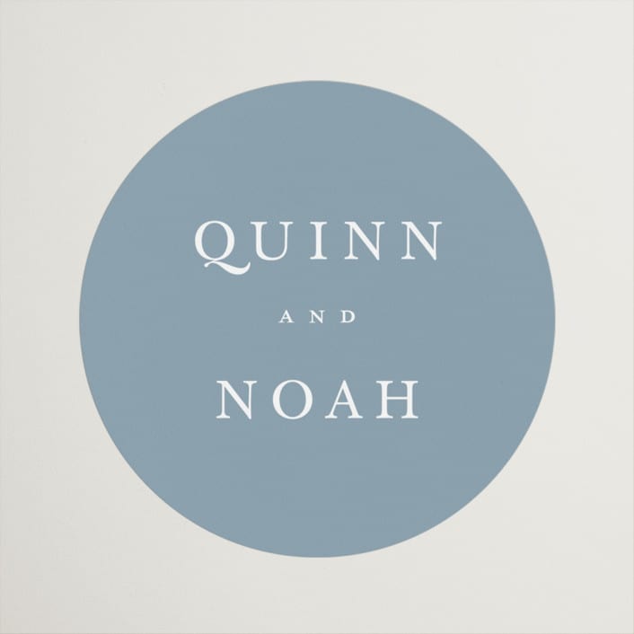 "Elegant bevel" - Wedding Favor Stickers in Dusty Blue by Stacey Meacham - Front