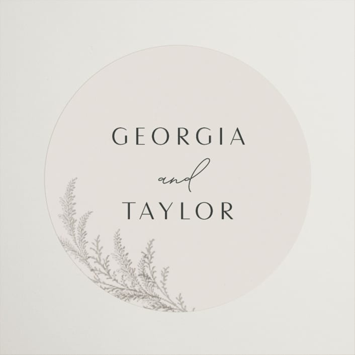 "Etched Frame" - Wedding Favor Stickers in Eggshell by Robert and Stella - Front