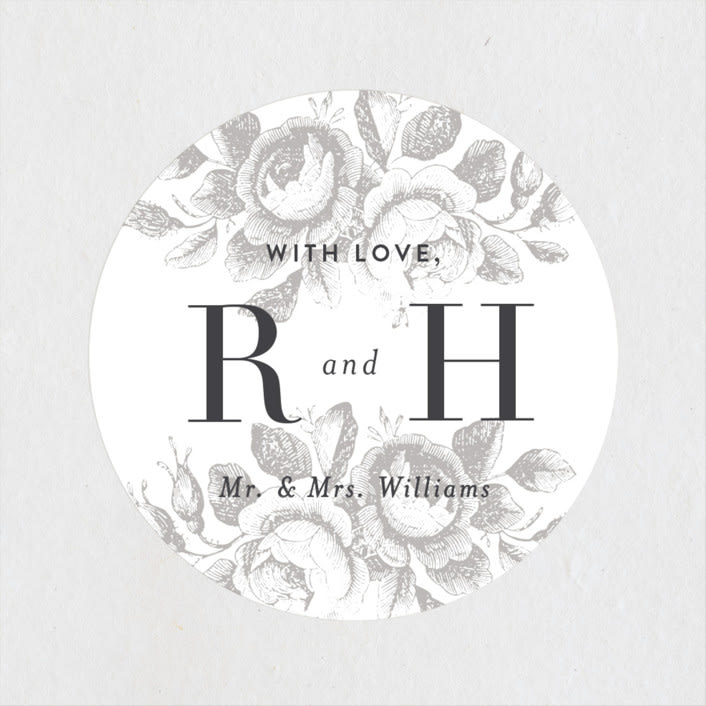 "Beloved" - Wedding Favor Stickers in Mist by Design Lotus - Front