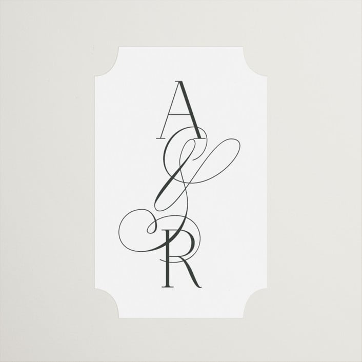 "Initialed" - Wedding Favor Stickers in Chantilly by Jessica Williams - Front