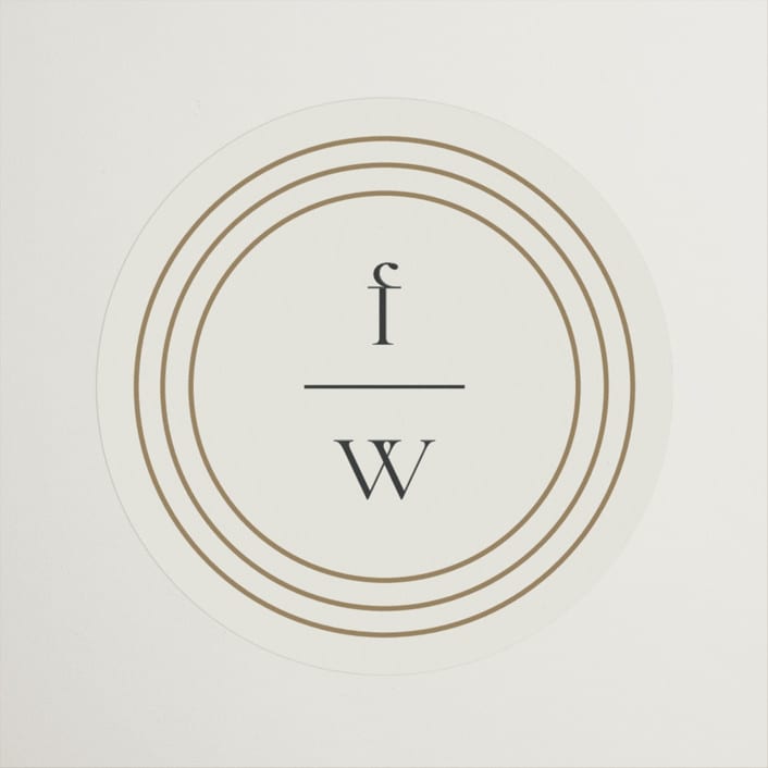 "Curves" - Wedding Favor Stickers in Chiffon by Amy Payne - Front
