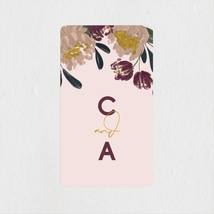 "Wild Peonies" - Wedding Favor Stickers in Blush by Cindy Reynolds - Front